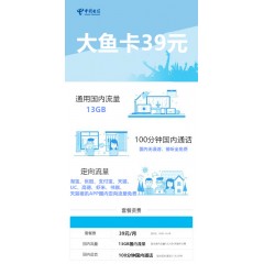 中國(guó)電信  大魚(yú)卡39元套餐【下訂單，中國(guó)郵政快遞包郵到家?！? width=