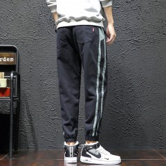 褲子男春夏新款男士韓版潮流百搭條紋寬松休閑長褲運(yùn)動褲小腳褲