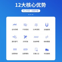 汽車(chē)車(chē)用防蚊網(wǎng)紗窗窗簾遮陽(yáng)簾車(chē)窗升降通風(fēng)私密透氣磁性防曬隔熱
